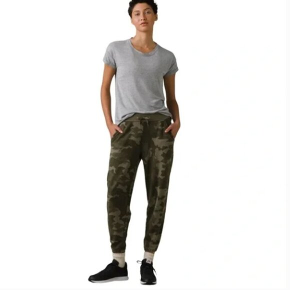 NWT prAna Cozy Up Ankle Jogger Pants Sage Camo Size L Large $89 - Picture 1 of 11